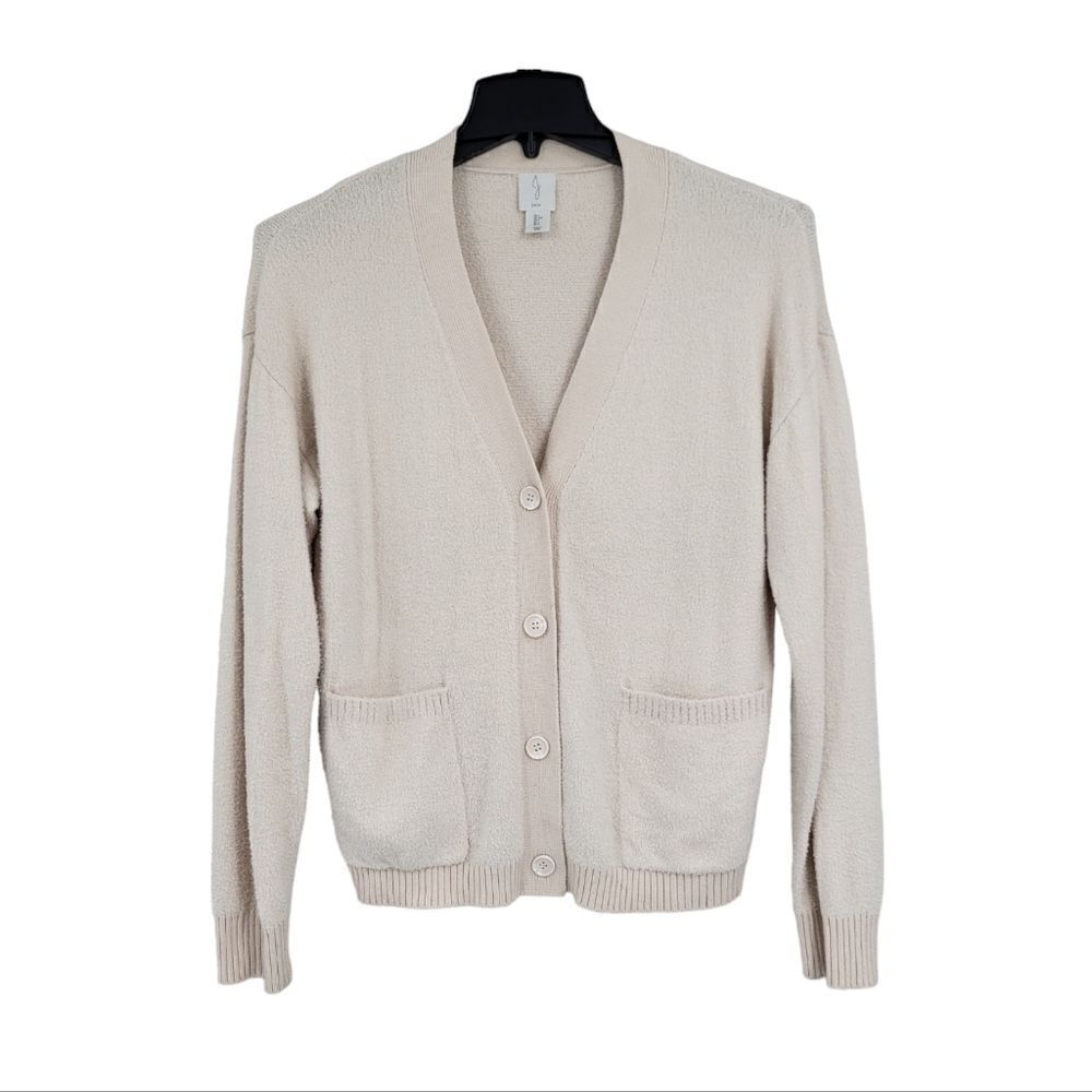 Joie Cream Cardigan Fuzzy Butter Soft Cardigan Women's Size Large - Picture 1 of 10